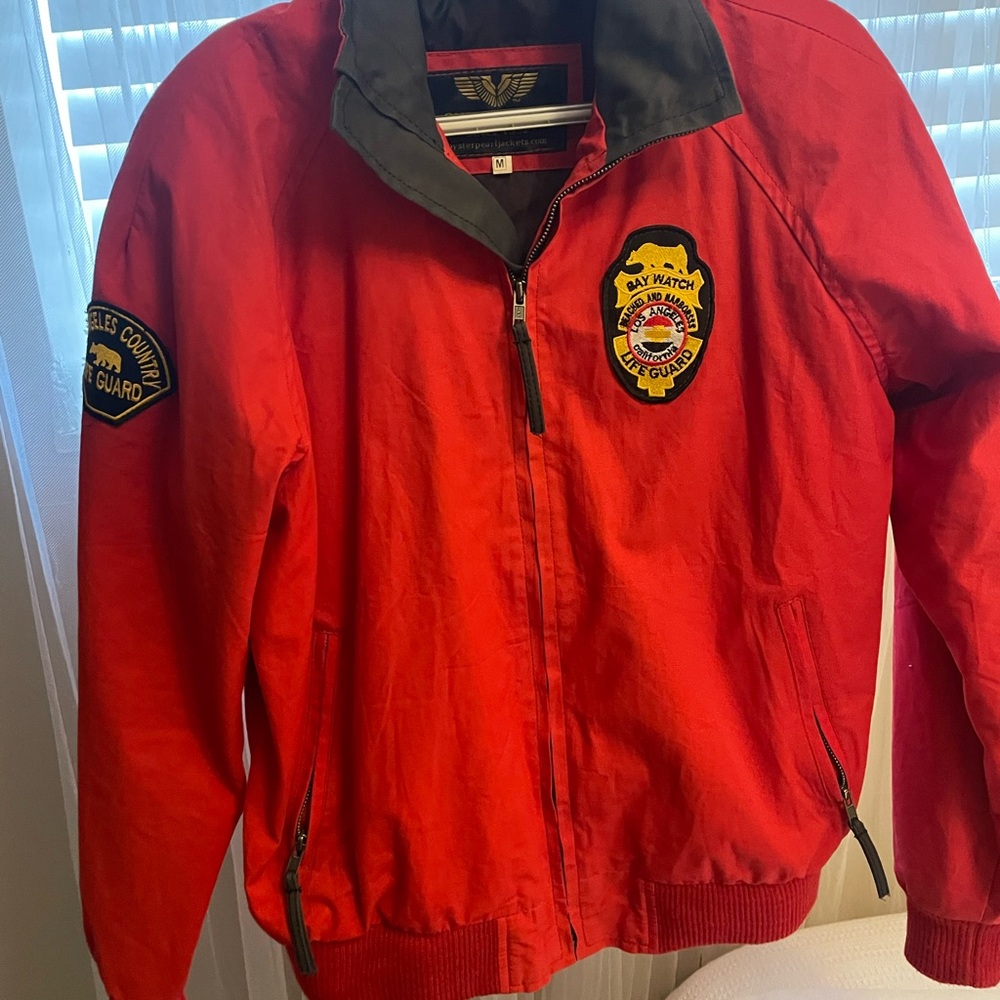 Vintage Red Baywatch Jacket with Patches
